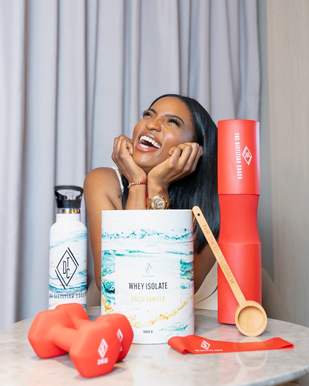 Égérie The Dietitian Coach avec la gamme complète